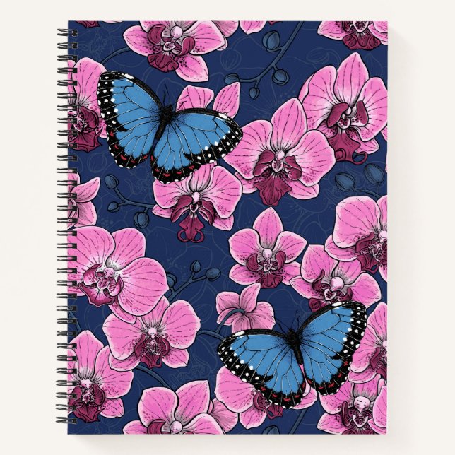 Cuaderno Jardín Botánico de Orquídeas con Mariposas (Anverso)