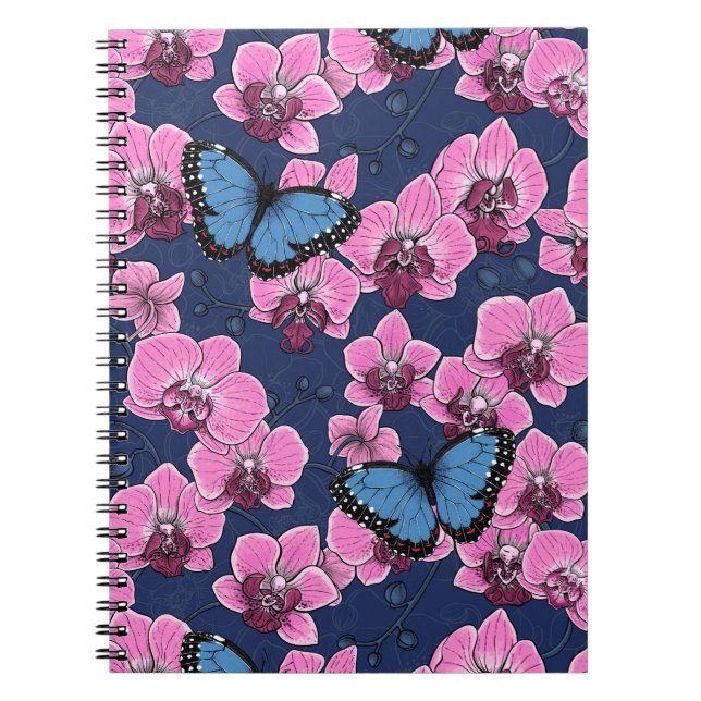 Cuaderno Jardín Botánico de Orquídeas con Mariposas (Frente)