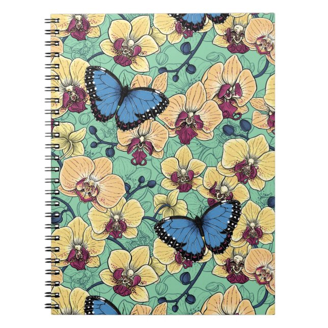 Cuaderno Jardín Botánico de Orquídeas con Mariposas II (Frente)