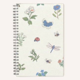 Cuaderno Jardín Botánico Floral de Pradera de Flores Silves