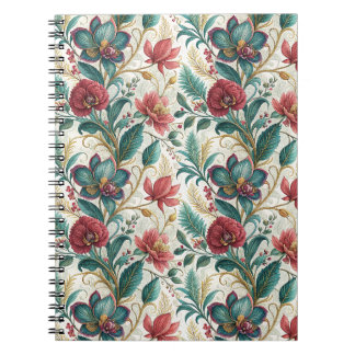 Cuaderno Jardín Botánico Floral Elegante Patrón de Flores