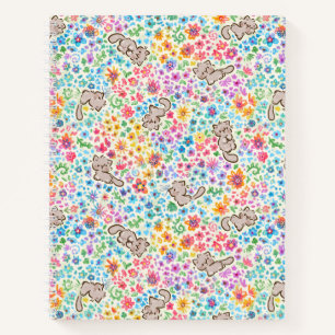 Cuaderno Jardín Caprichoso de Pebble Gato Gris y Floral Bri