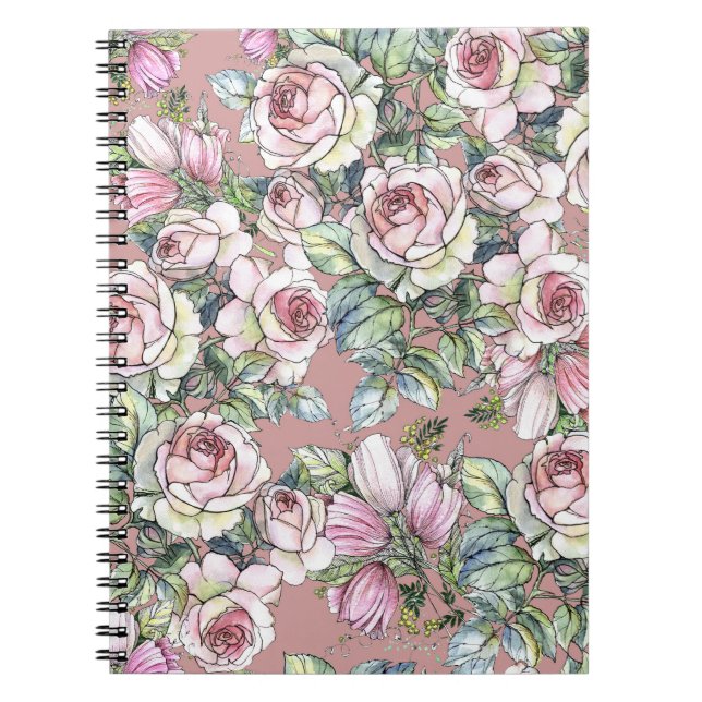 Cuaderno Jardín de acuarelas: Elegancia de los Tulipanes Ro (Frente)