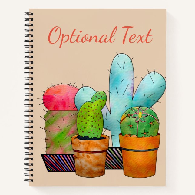 Cuaderno Jardín de Cactus colorido (Anverso)