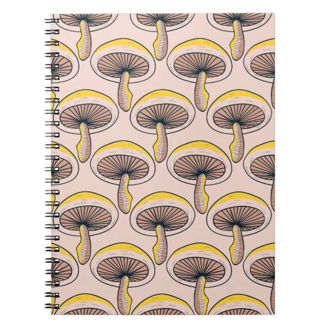 Cuaderno Jardín de champiñones: Patrón de la Naturaleza Vin (Frente)