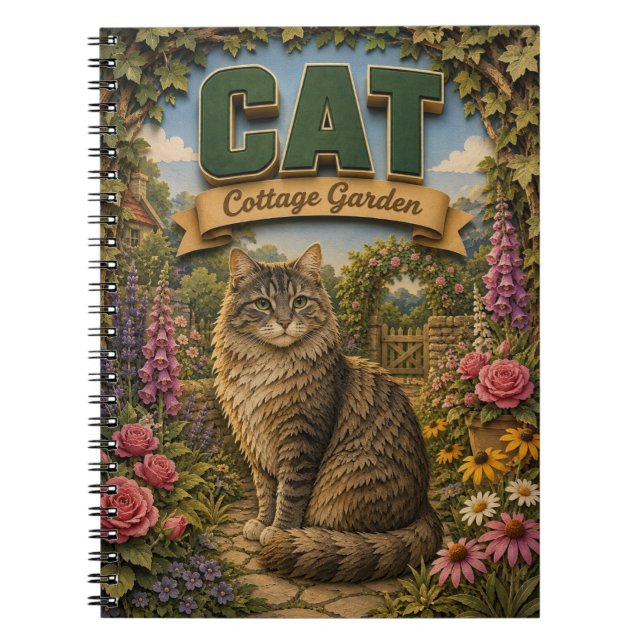 Cuaderno Jardín de Cottage de Gato POPCUT (Frente)