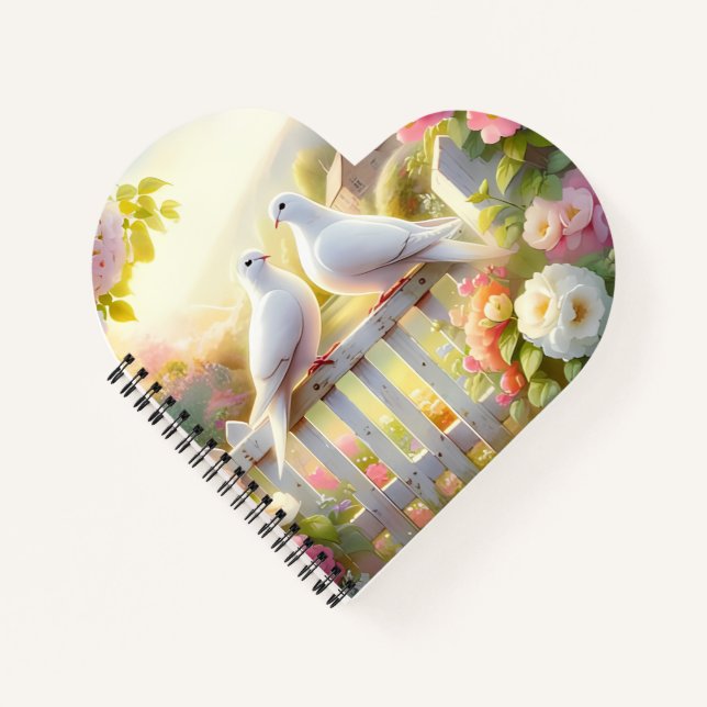 Cuaderno Jardín de Cottage de Palomas Blancas (Anverso)
