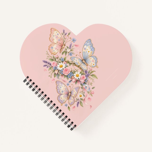 Cuaderno Jardín de Cumpleaños de Mariposa Pastel  (Anverso)