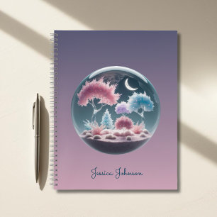 Cuaderno Jardín de fantasía personalizado con árboles espar