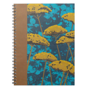 Cuaderno Jardín de flecha dorada con fondo azul
