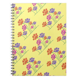 Cuaderno Jardín de flores de la huella de la mano