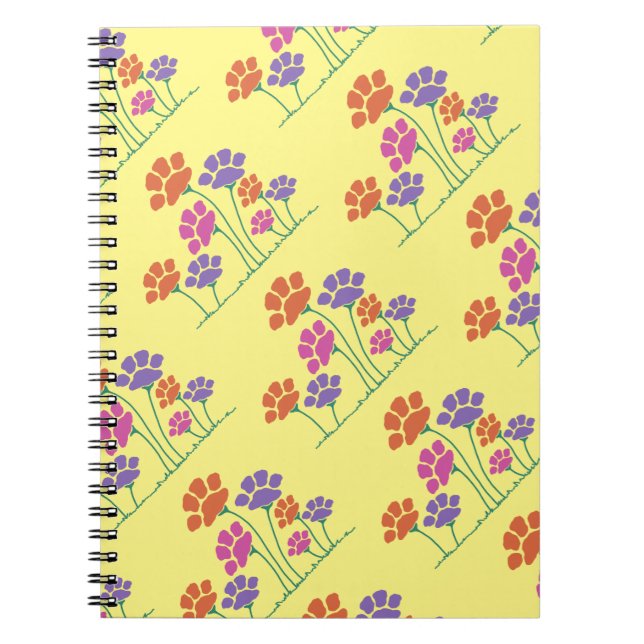 Cuaderno Jardín de flores de la huella de la mano (Frente)