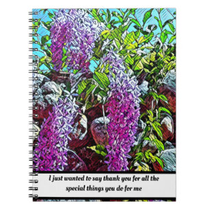 Cuaderno jardín de flores de lila en flor