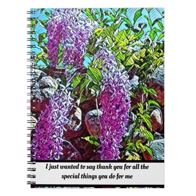 Cuaderno jardín de flores de lila en flor (Frente)