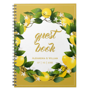 Cuaderno Jardín de flores de limón moderno   Boda invitado