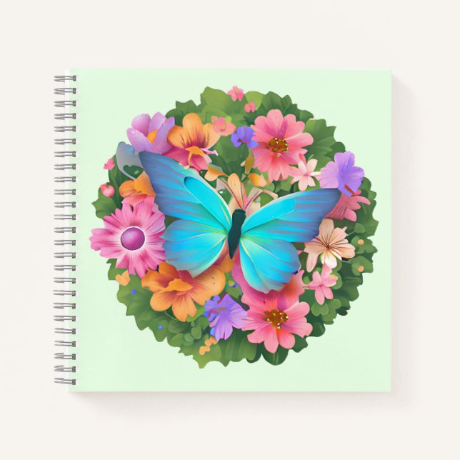 Cuaderno Jardín de flores de mariposa (Anverso)