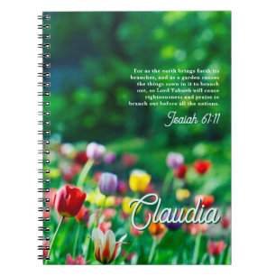 Cuaderno Jardín de Flores de Tulipán Verso de la Biblia