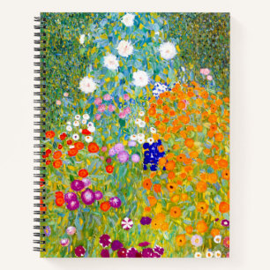 Cuaderno Jardín de flores por Gustav Klimt Poster