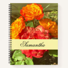Cuaderno Jardín De Flores Rojas Y naranja