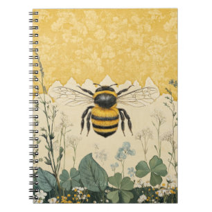 Cuaderno Jardín de flores silvestres de abeja de miel vinta