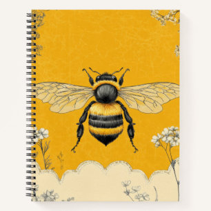 Cuaderno Jardín de flores silvestres de abeja de miel vinta