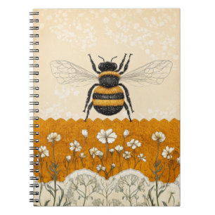 Cuaderno Jardín de flores silvestres de abeja de miel vinta