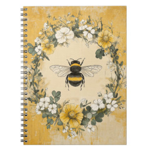 Cuaderno Jardín de flores silvestres de abeja de miel vinta
