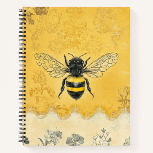 Cuaderno Jardín de flores silvestres de abeja de miel vinta