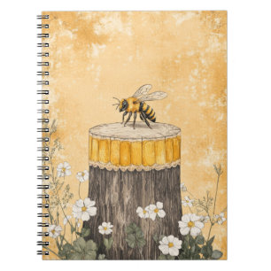 Cuaderno Jardín de flores silvestres de abeja melífera vint