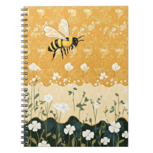 Cuaderno Jardín de flores silvestres de abeja melífera vint