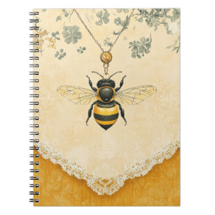 Cuaderno Jardín de flores silvestres de abeja melífera vint