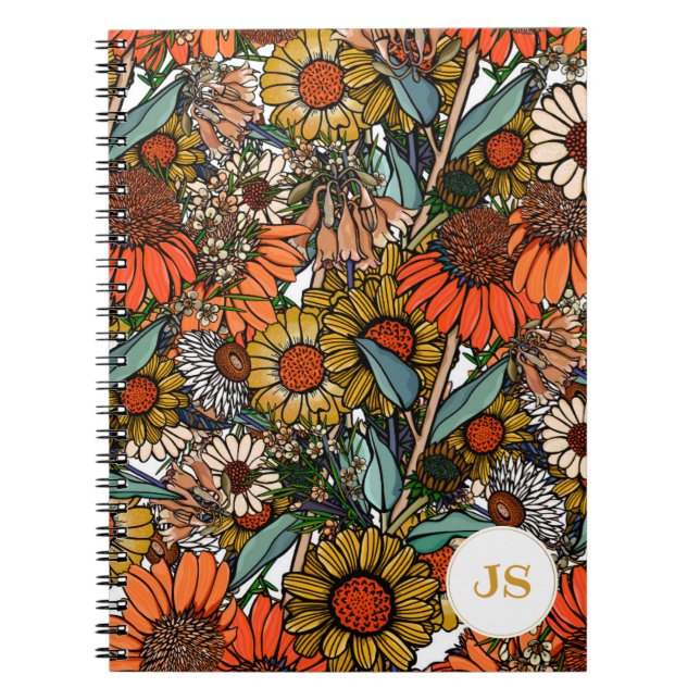 Cuaderno Jardín de flores silvestres de Bush australiano (Frente)