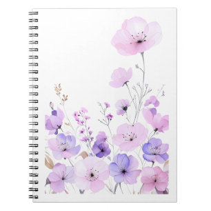 Cuaderno Jardín de flores silvestres suaves Pastel Floració