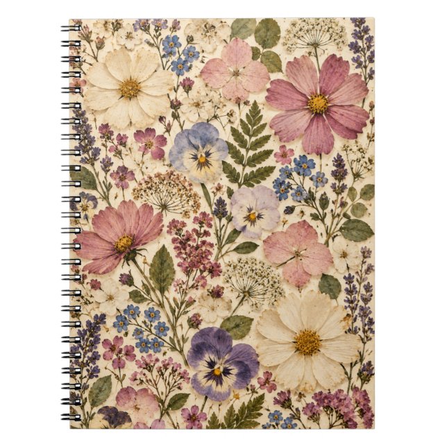 Cuaderno Jardín de flores silvestres vintage (Frente)