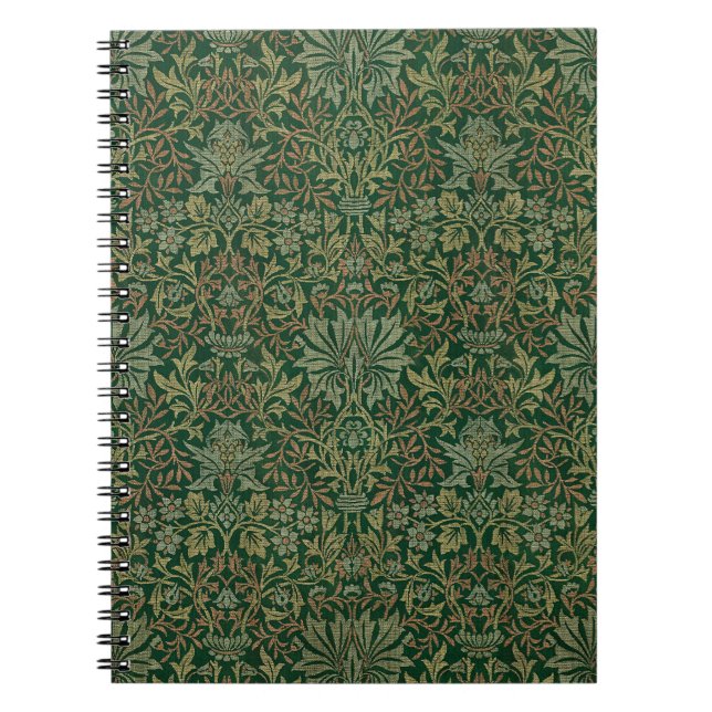 Cuaderno Jardín de flores William Morris - Verdes (Frente)