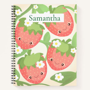 Cuaderno Jardín de Fresas Bonito 