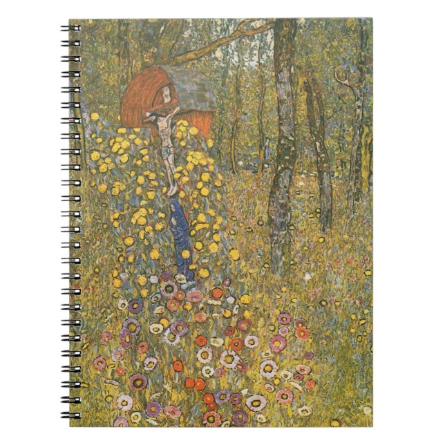 Cuaderno Jardín de granja con crucifijo (por Gustav Klimt) (Frente)