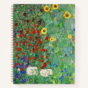 Cuaderno Jardín De Granjas Gustav Klimt Con Pintado De Sunf