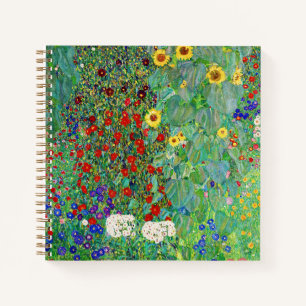 Cuaderno Jardín De Granjas Gustav Klimt Con Pintado De Sunf
