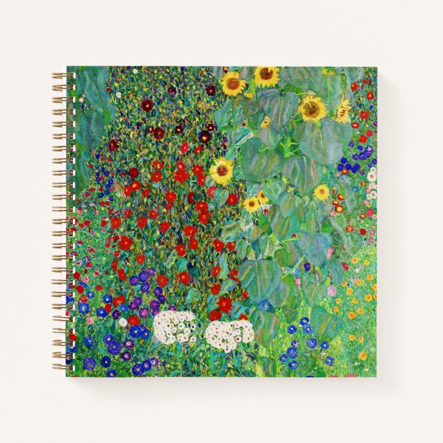 Cuaderno Jardín De Granjas Gustav Klimt Con Pintado De Sunf (Anverso)