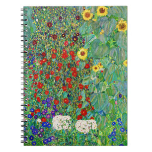 Cuaderno Jardín De Granjas Gustav Klimt Con Pintado De Sunf
