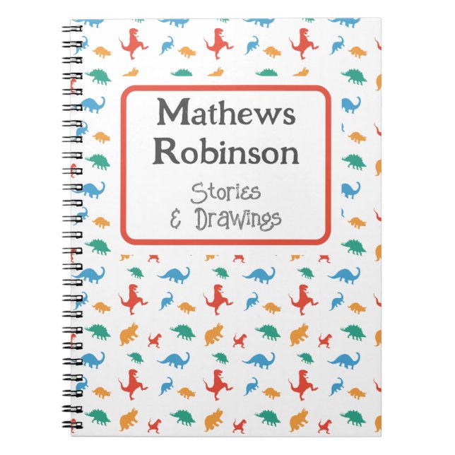 Cuaderno Jardín de Infantes de Dinosaurios Personalizado (Frente)