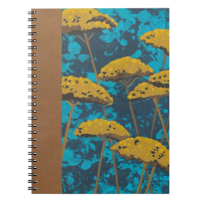 Cuaderno Jardín de la flecha dorada con fondo azul (Frente)