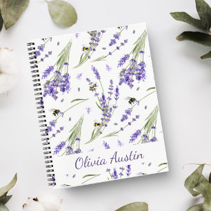 Cuaderno Jardín de lavanda en acuarela