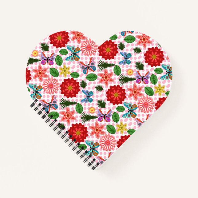 Cuaderno Jardín de Mariposas Floral de Primavera Moderna  (Anverso)