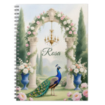 "Jardín de Pavo Real Real"Cuaderno Personalizado e