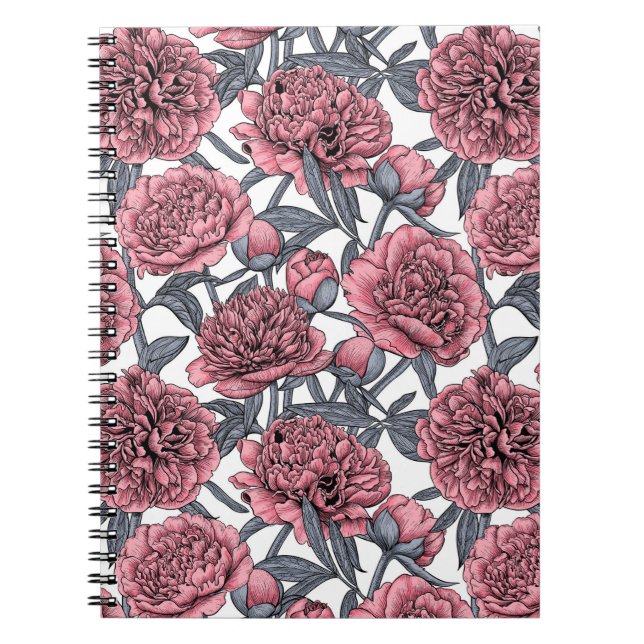 Cuaderno Jardín de peonías rosas (Frente)