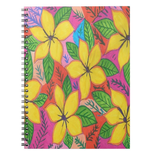 Cuaderno Jardín de Plumeria Amarilla (Frente)