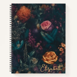 Cuaderno Jardín de Rosa salvaje gótico vintage personalizad