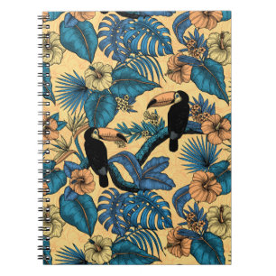 Cuaderno Jardín de tucán en amarillo y azul